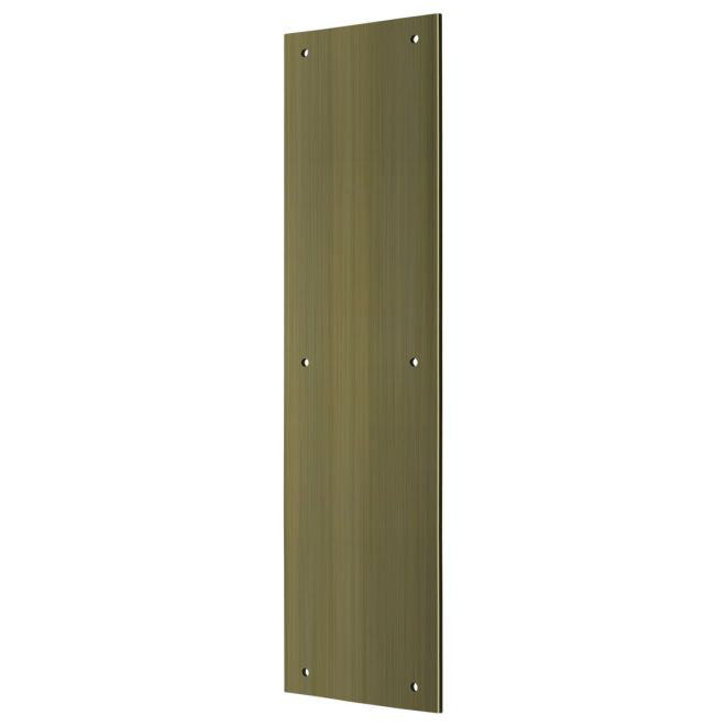 Antique Brass 15-Inch Solid Brass Push Plate with Mounting Hardware