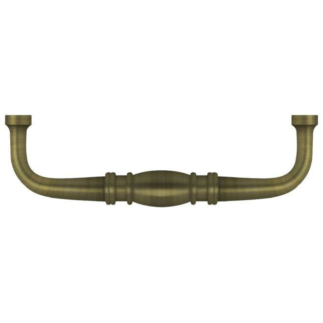 Antique Brass 4" Colonial Arch Cabinet Pull