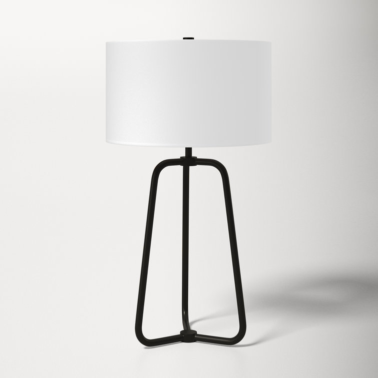 Marduk 25.5" Blackened Bronze Table Lamp with Linen Shade