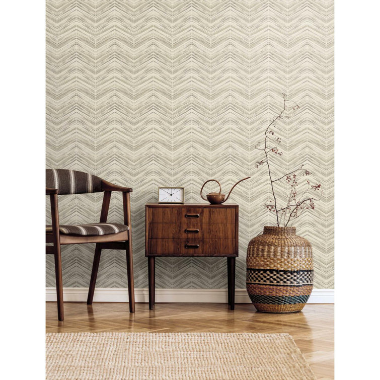 Cream Chevron Pre-pasted Washable Wallpaper Roll