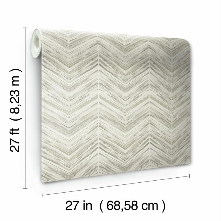 Cream Chevron Pre-pasted Washable Wallpaper Roll