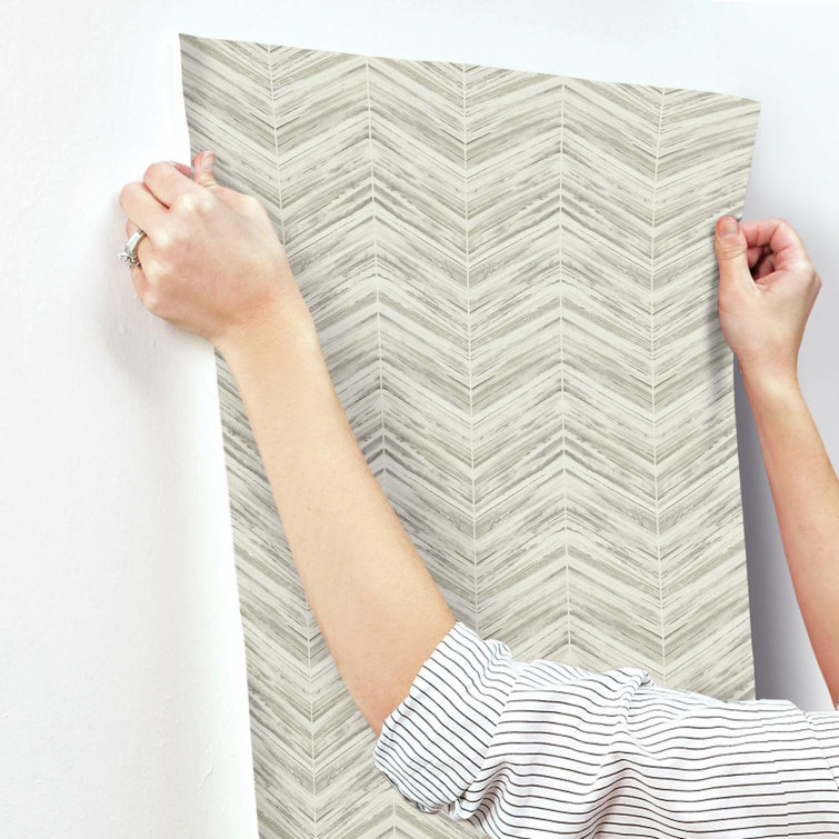 Cream Chevron Pre-pasted Washable Wallpaper Roll