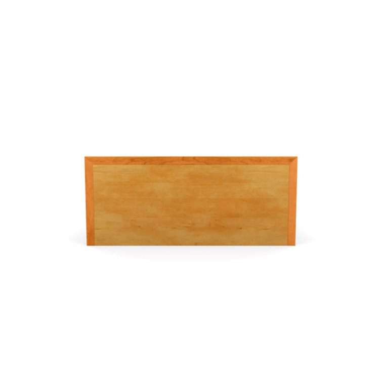 King Natural Cherry Wood Platform Bed with Headboard