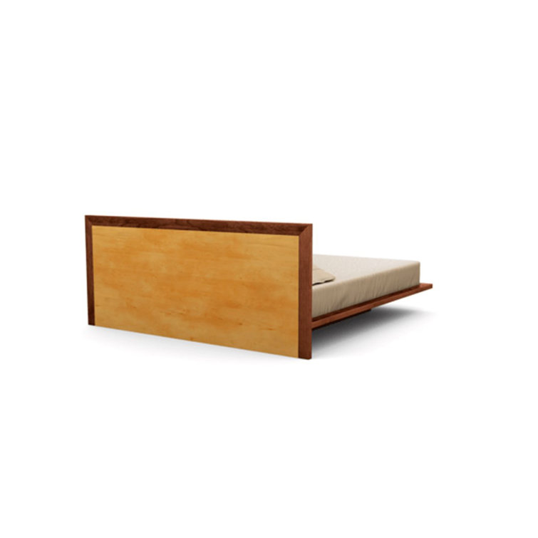 Cognac Cherry King Solid Wood Platform Bed with Headboard