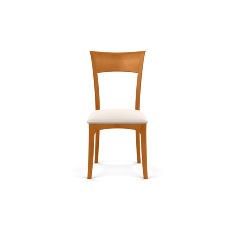 Natural Cherry and Sand Microsuede Upholstered Side Chair