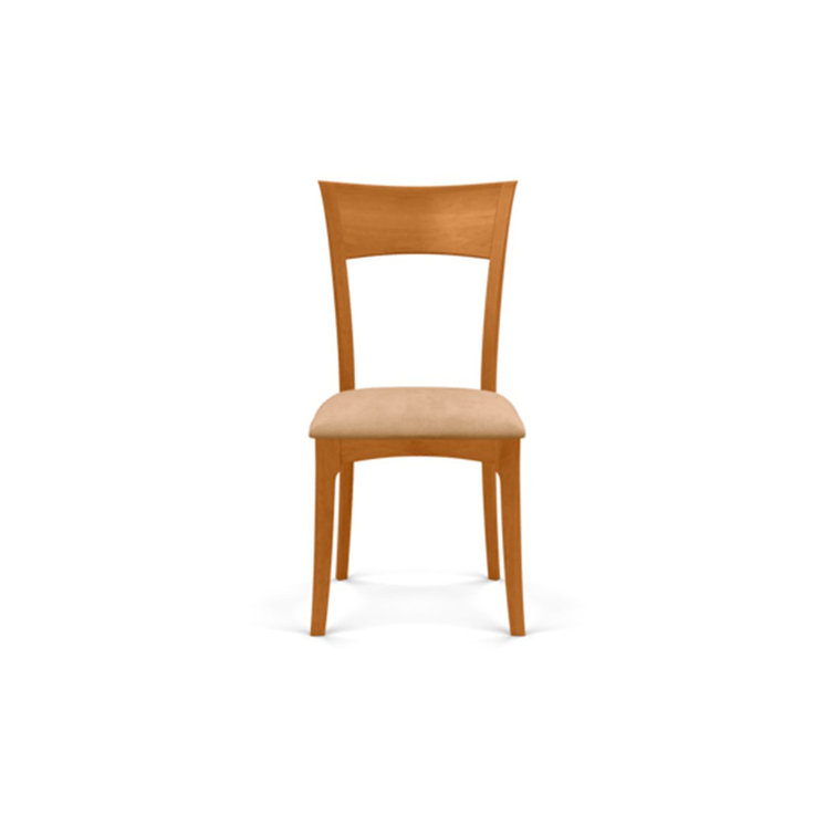 Natural Cherry and Sand Microsuede Upholstered Side Chair