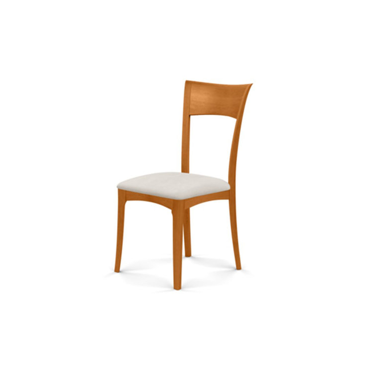 Natural Cherry and Sand Microsuede Upholstered Side Chair