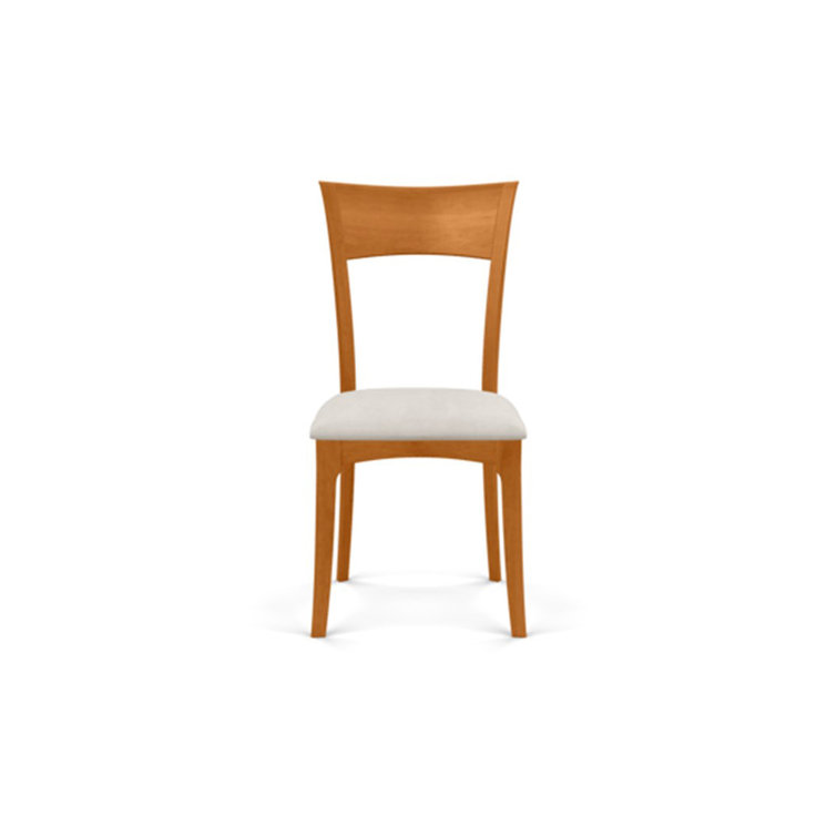 Natural Cherry and Sand Microsuede Upholstered Side Chair