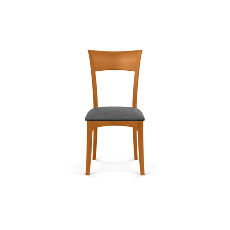 Natural Cherry and Sand Microsuede Upholstered Side Chair