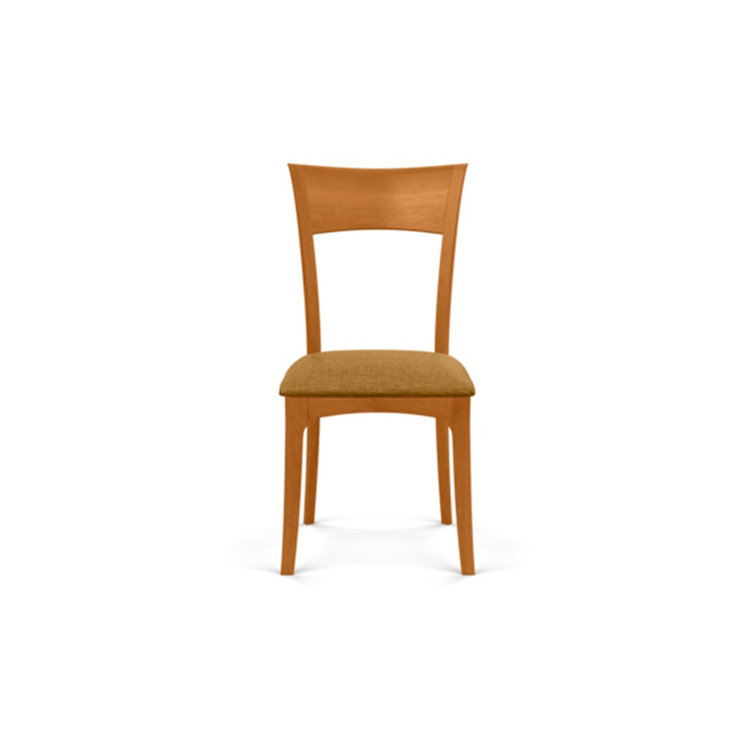 Natural Cherry and Sand Microsuede Upholstered Side Chair