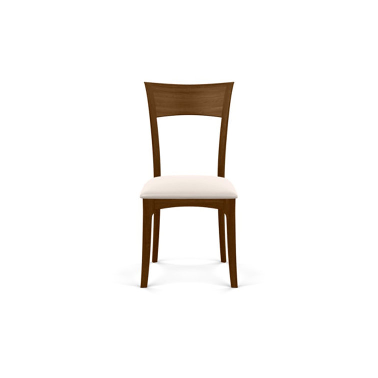 Oyster Microsuede Upholstered Dining Chair in Natural Walnut
