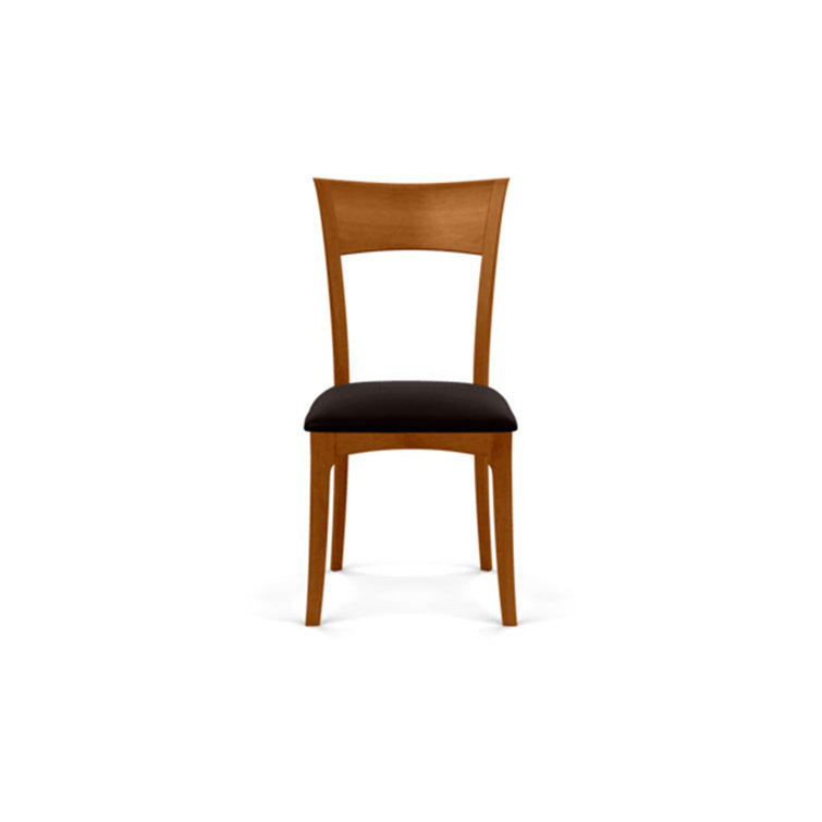 Sand Microsuede Upholstered Side Chair with Autumn Cherry Frame