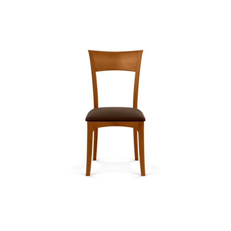 Sand Microsuede Upholstered Side Chair with Autumn Cherry Frame