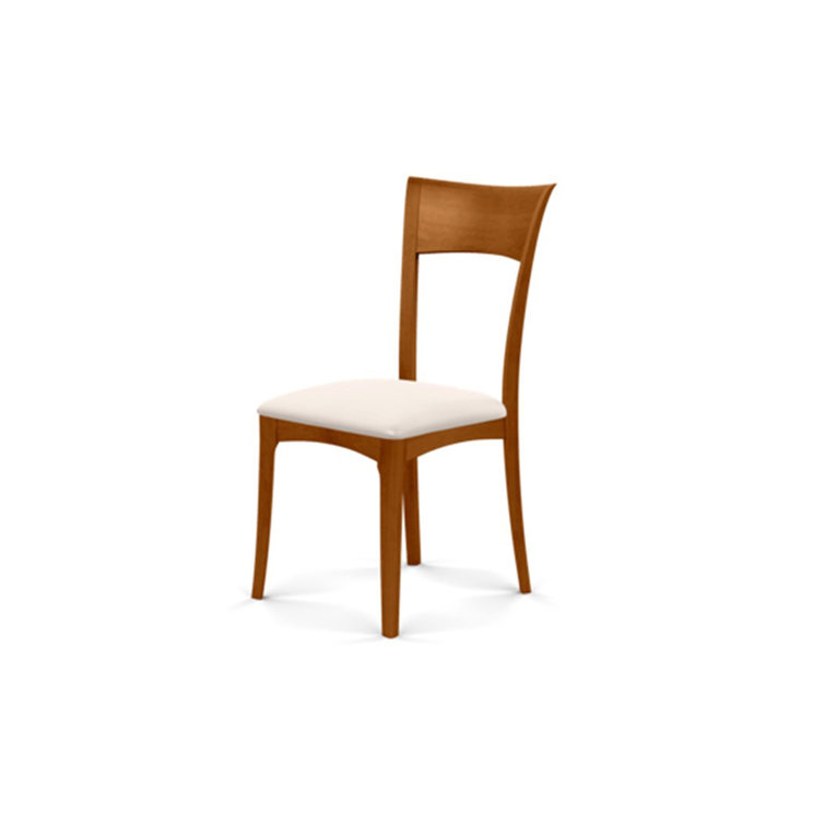 Sand Microsuede Upholstered Side Chair with Autumn Cherry Frame