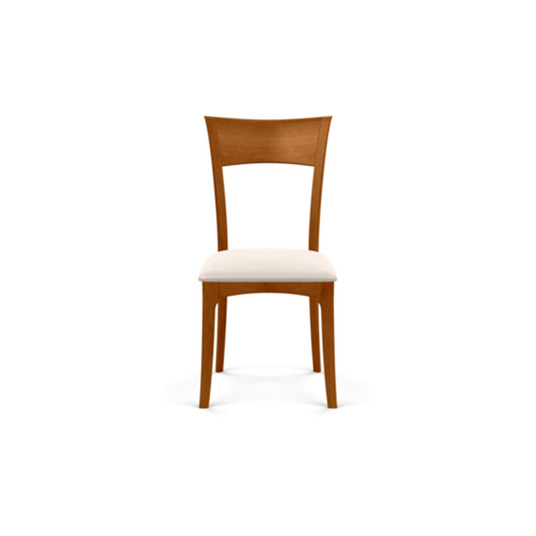 Sand Microsuede Upholstered Side Chair with Autumn Cherry Frame