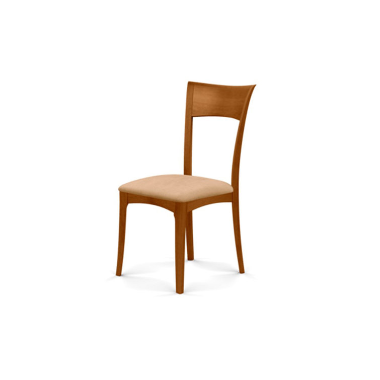 Sand Microsuede Upholstered Side Chair with Autumn Cherry Frame