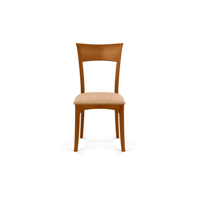 Sand Microsuede Upholstered Side Chair with Autumn Cherry Frame