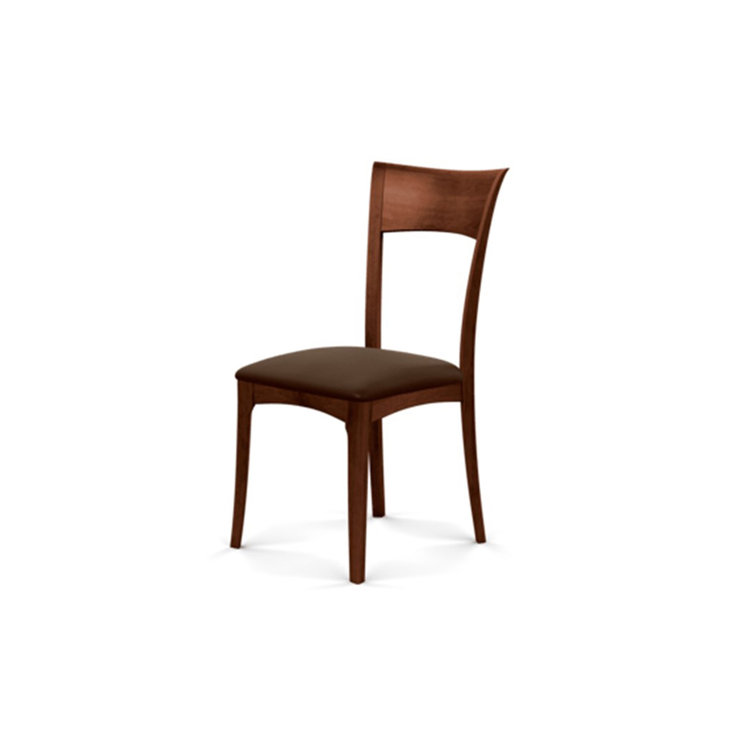 Sand Microsuede Upholstered Dining Chair in Cognac Cherry Wood
