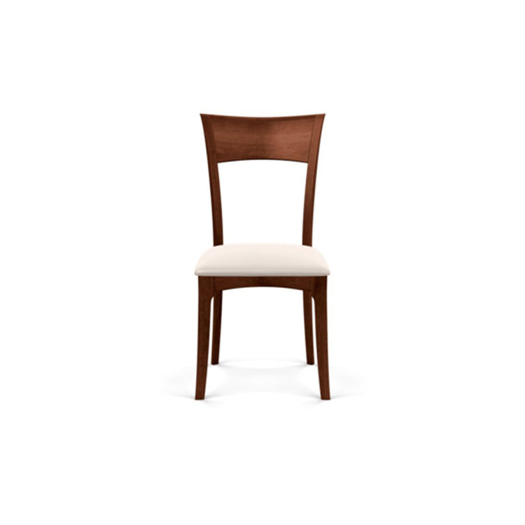 Sand Microsuede Upholstered Dining Chair in Cognac Cherry Wood