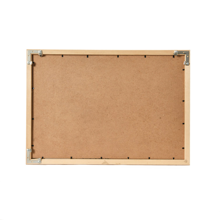 Framed Abstract Textile Art with Brown Wood Frame