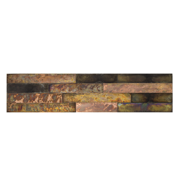 Bronze Relic Distressed Metal Peel and Stick Wall Tile