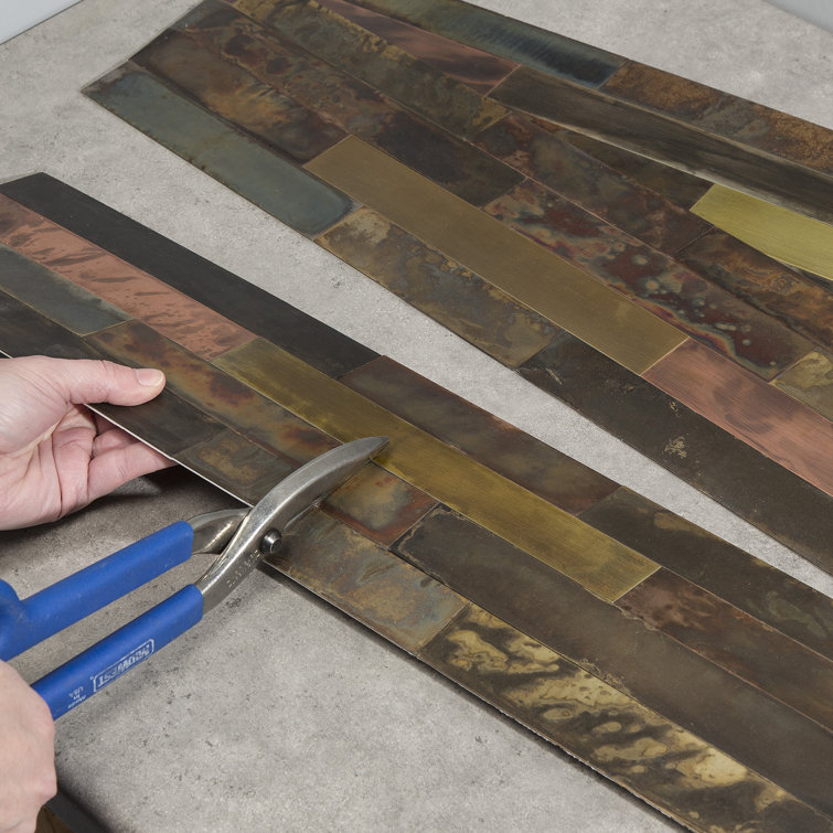 Bronze Relic Distressed Metal Peel and Stick Wall Tile