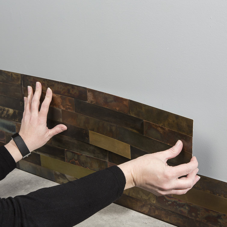 Bronze Relic Distressed Metal Peel and Stick Wall Tile