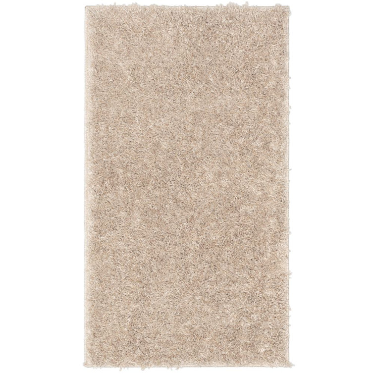 Beige Rectangular Easy Care Shag Rug 36" x 47"