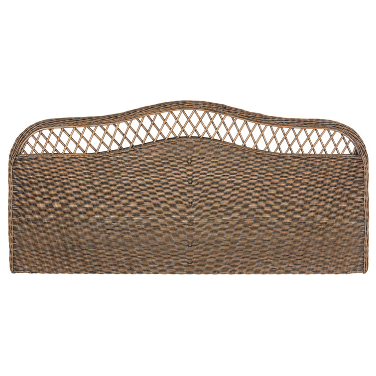 Transitional Wicker Queen Headboard in Tonal Brown