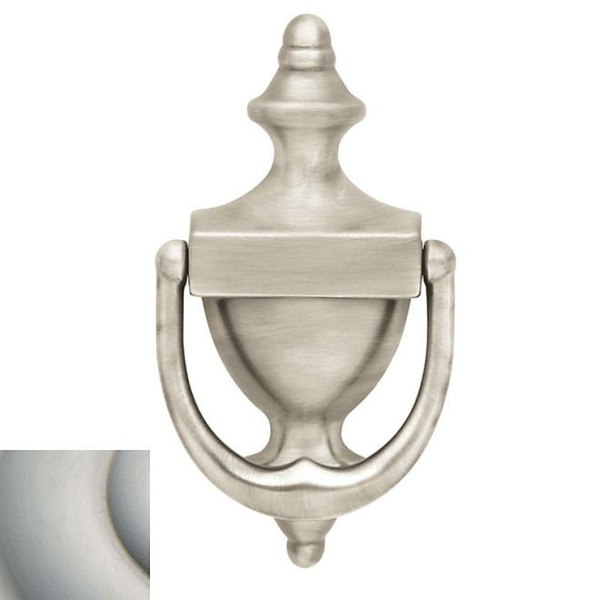 Colonial Solid Brass Door Knocker in Lifetime Satin Nickel Finish