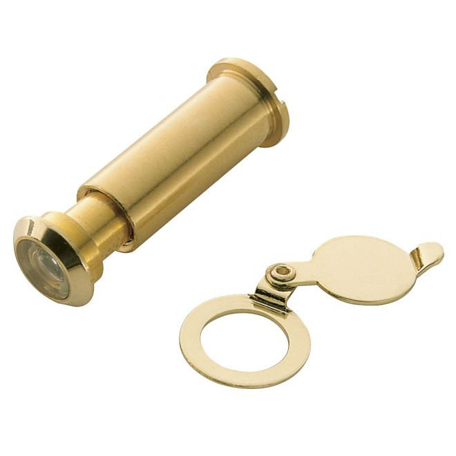 Polished Brass 160 Degree Door Viewer with Cover