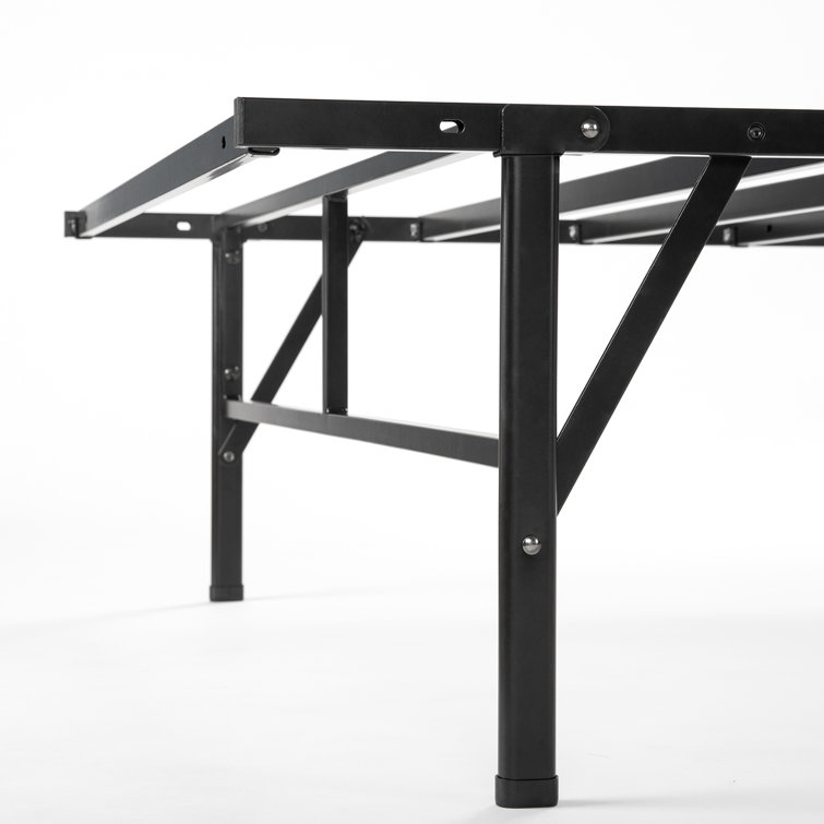 Queen Black Metal Platform Bed Frame with Storage
