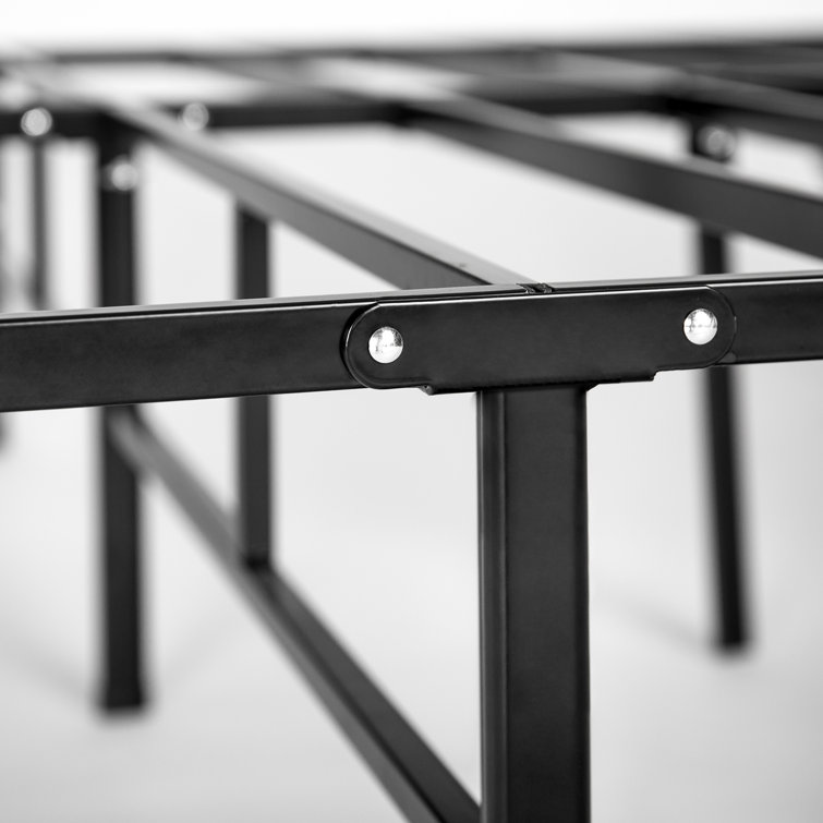 Queen Black Metal Platform Bed Frame with Storage
