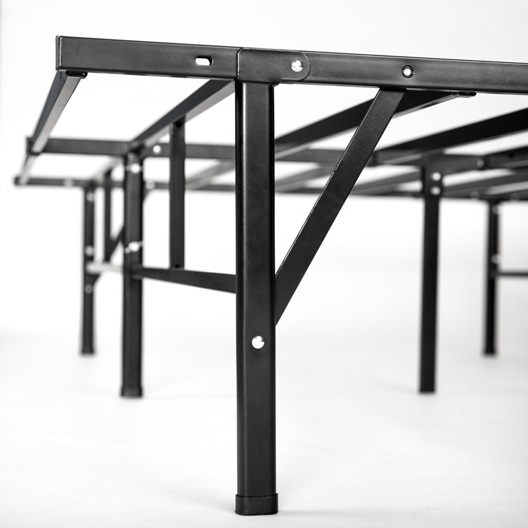 Queen Black Metal Platform Bed Frame with Storage