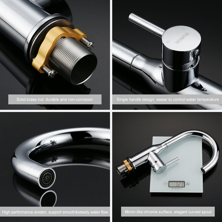 Chrome Single-Handle High Arc Bathroom Faucet