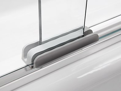 Revel 60'' Frameless Sliding Shower Door in Polished Silver with Clear Glass