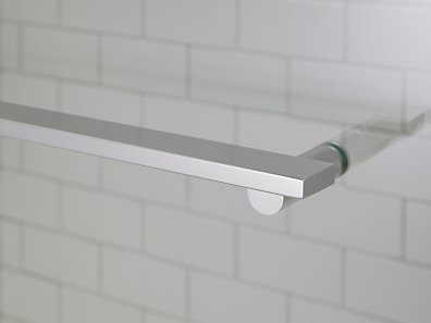 Revel 60'' Frameless Sliding Shower Door in Polished Silver with Clear Glass