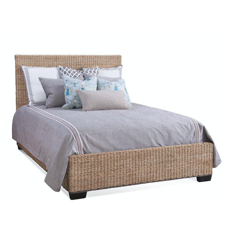 Java Queen Wicker and Rattan Upholstered Bed