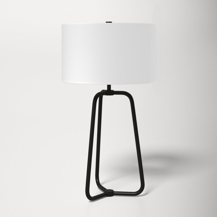 Marduk 25.5" Blackened Bronze Table Lamp with Linen Shade