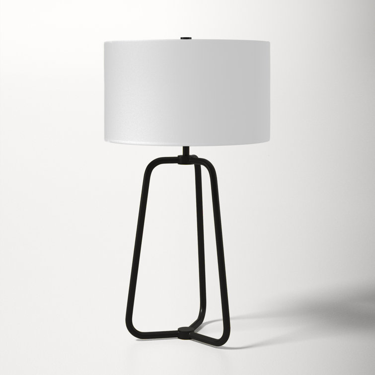 Marduk 25.5" Blackened Bronze Table Lamp with Linen Shade