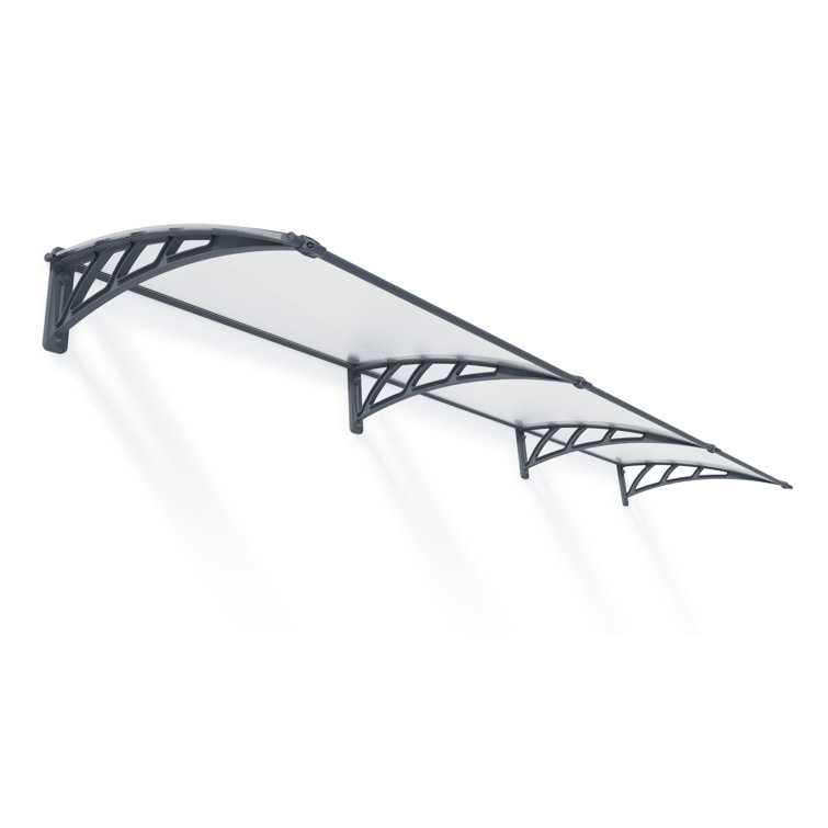 Neo 12' x 3' Gray and Clear Polycarbonate Door and Window Awning