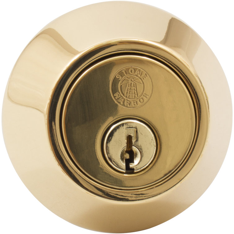 Polished Brass Single Cylinder Deadbolt with SC Keyway