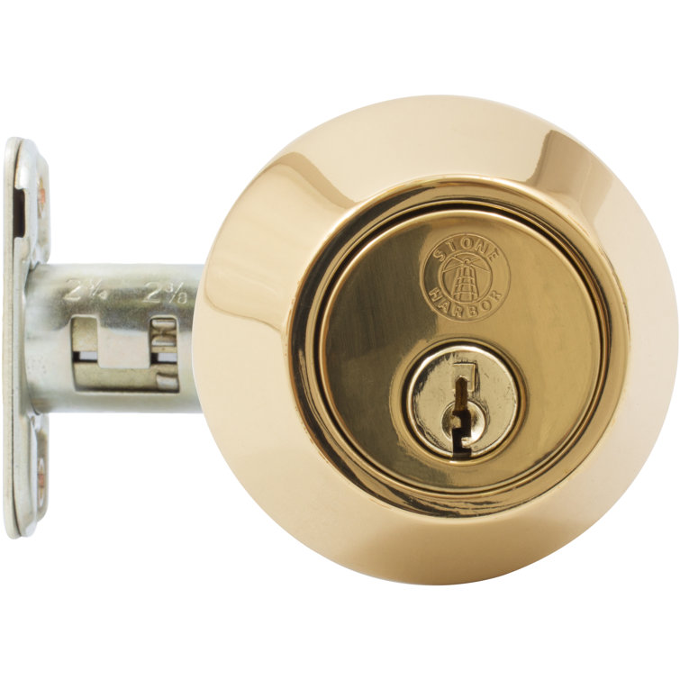 Polished Brass Single Cylinder Deadbolt with SC Keyway