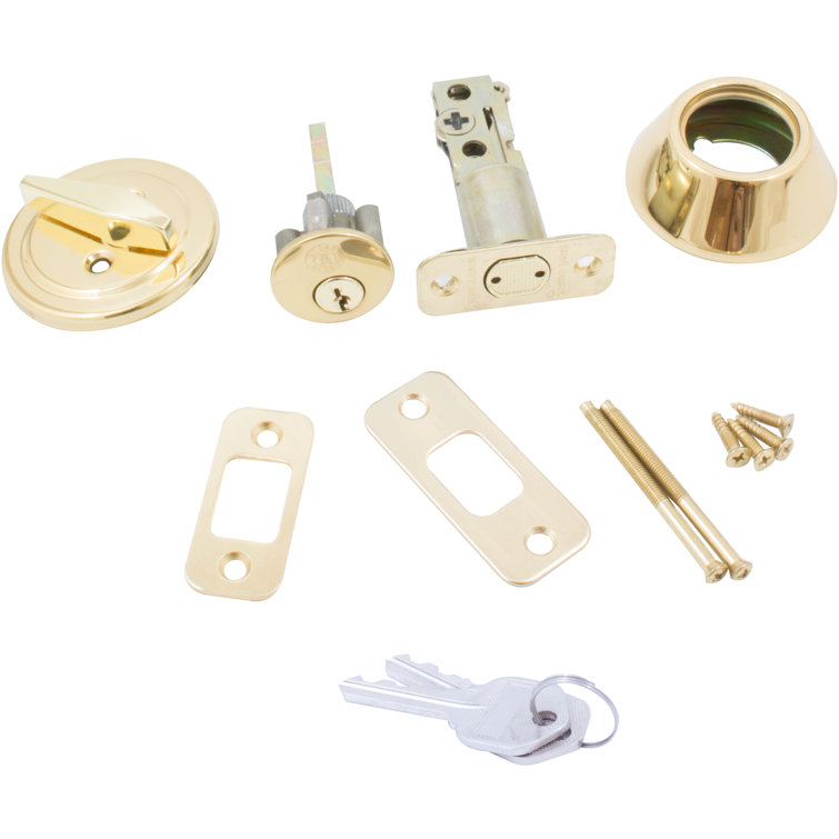 Polished Brass Single Cylinder Deadbolt with SC Keyway