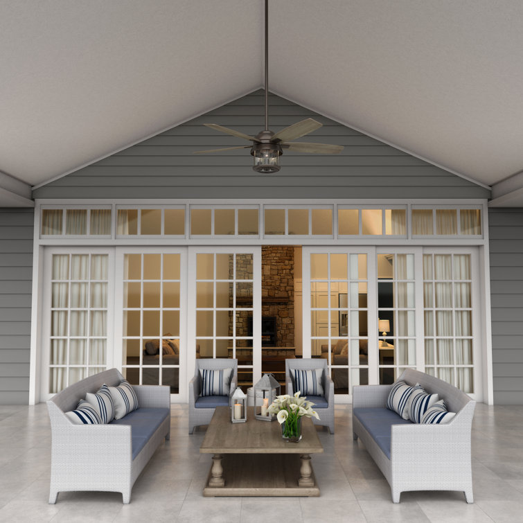 52" Weathered Copper Ceiling Fan with Light and Remote