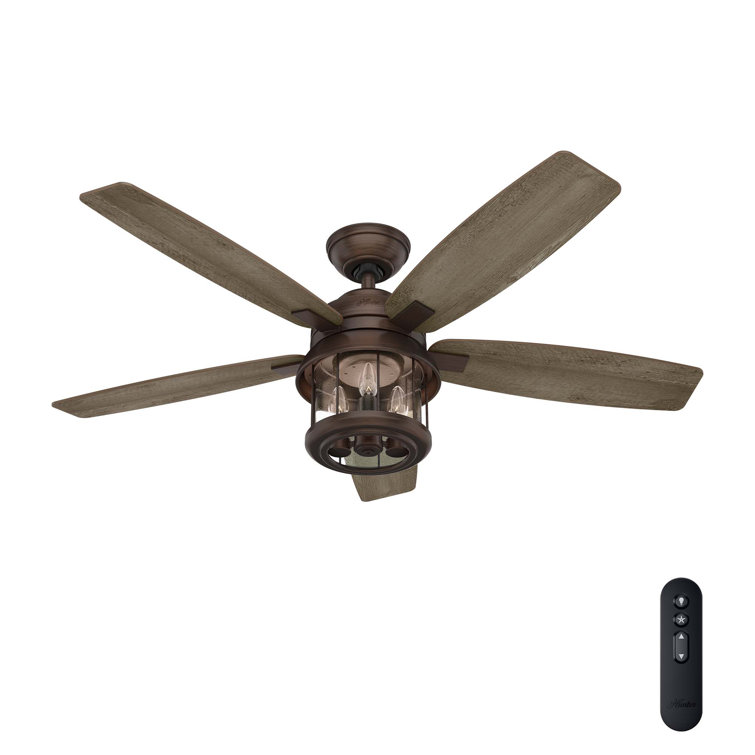 52" Weathered Copper Ceiling Fan with Light and Remote