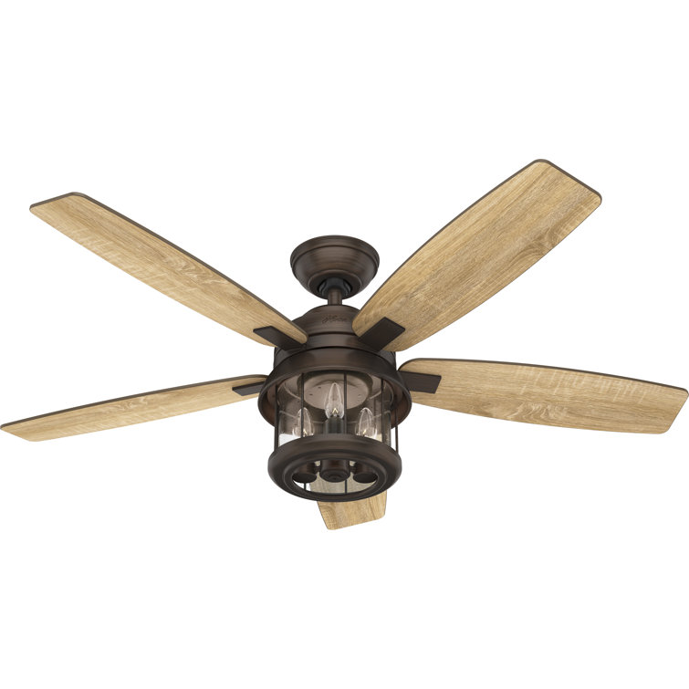 52" Weathered Copper Ceiling Fan with Light and Remote