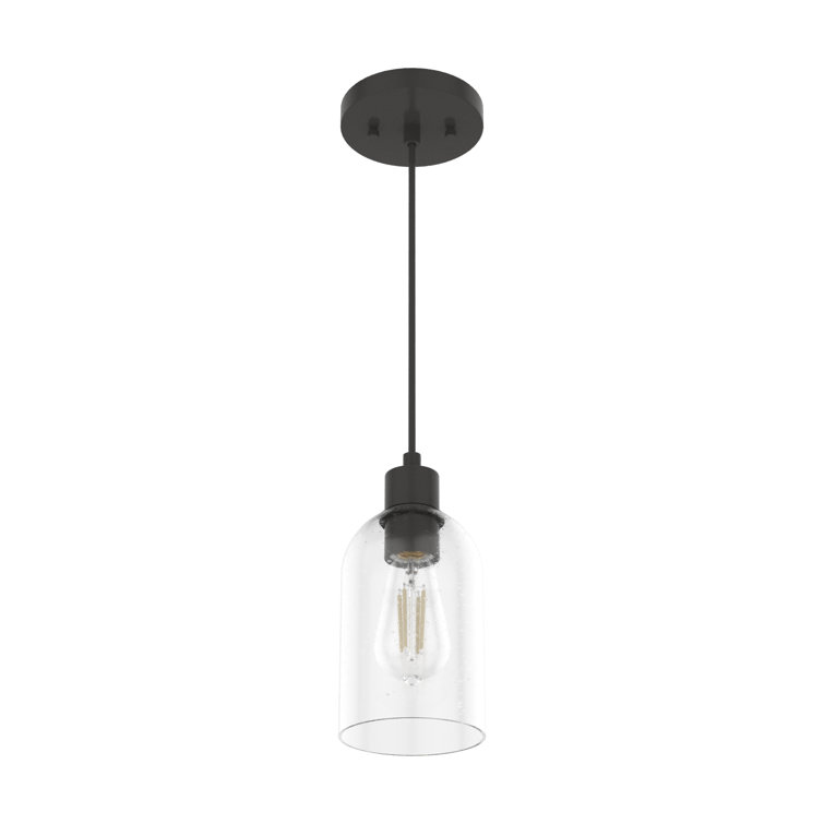 Noble Bronze Seeded Glass LED Pendant Light