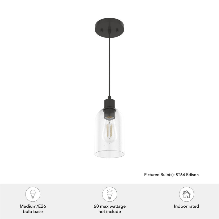Noble Bronze Seeded Glass LED Pendant Light