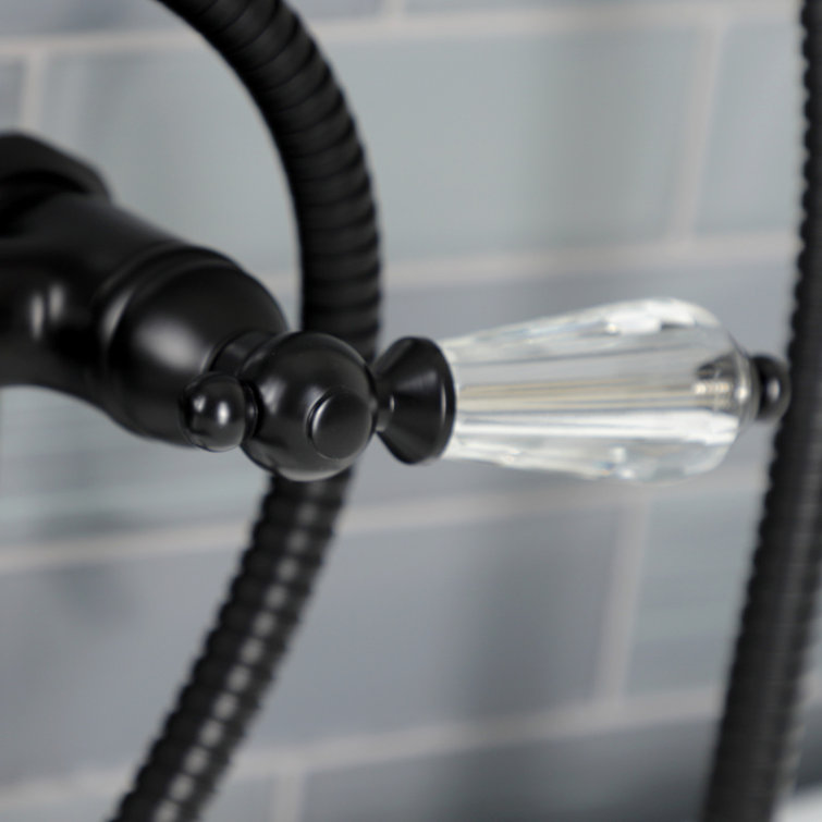 Matte Black Brass Clawfoot Tub Faucet with Hand Shower